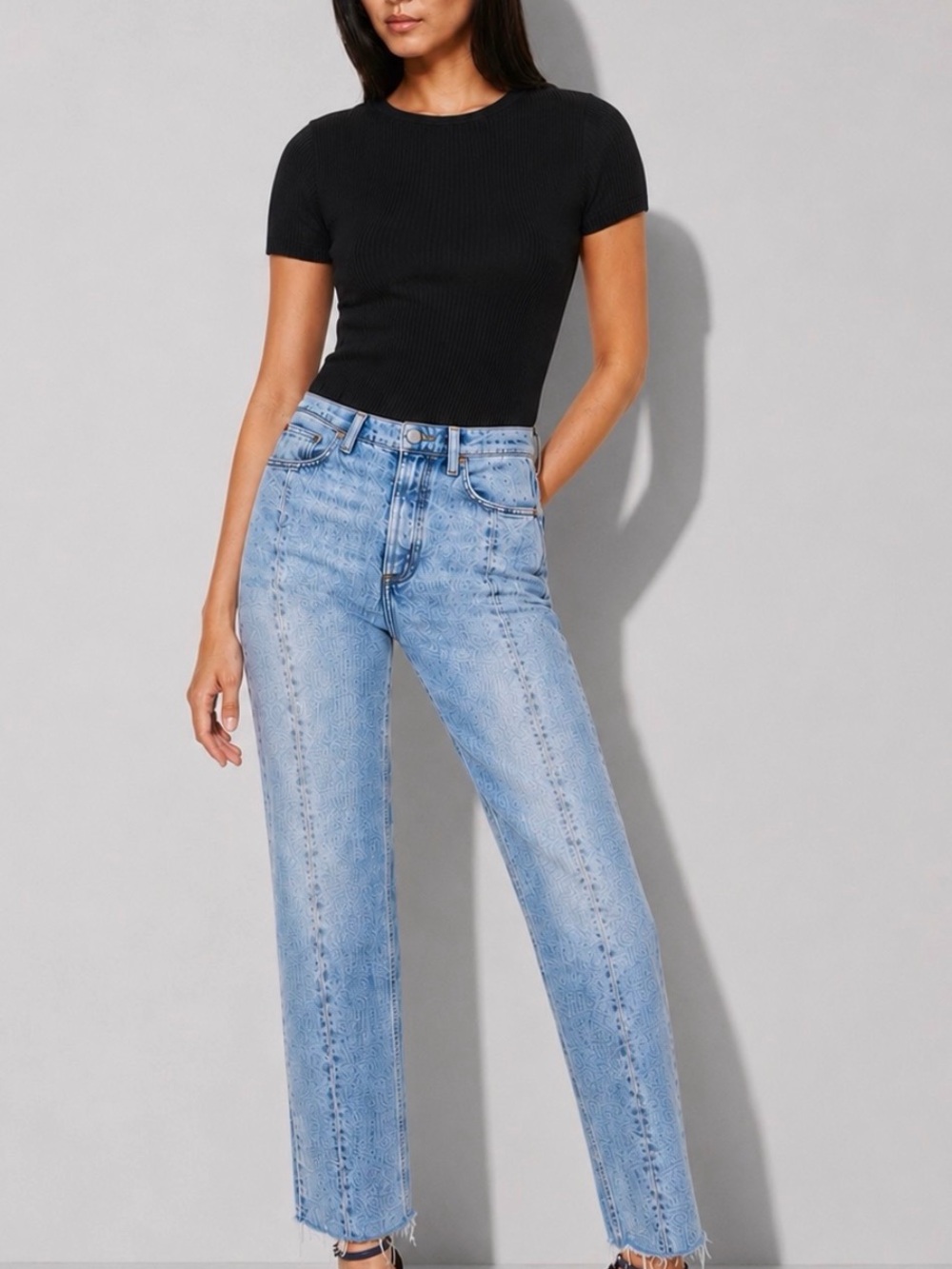 Aritzia DENIM FORUM Arlo Hi-Rise Straight Front Seam Jeans Size 27